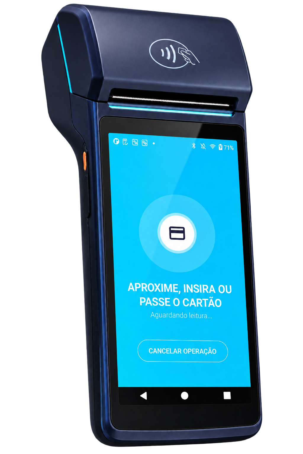 Maquininha SmartPOS com solução SmartTEF e interface de pagamento NeoPOS